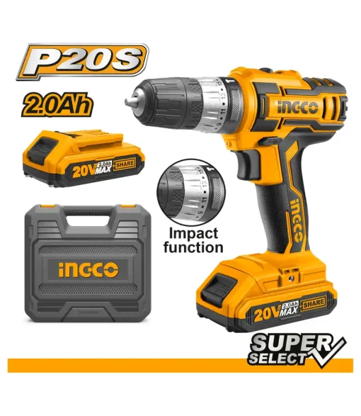 Ingco Lithium-Ion Cordless Impact Drill 20V (CIDLI200215)