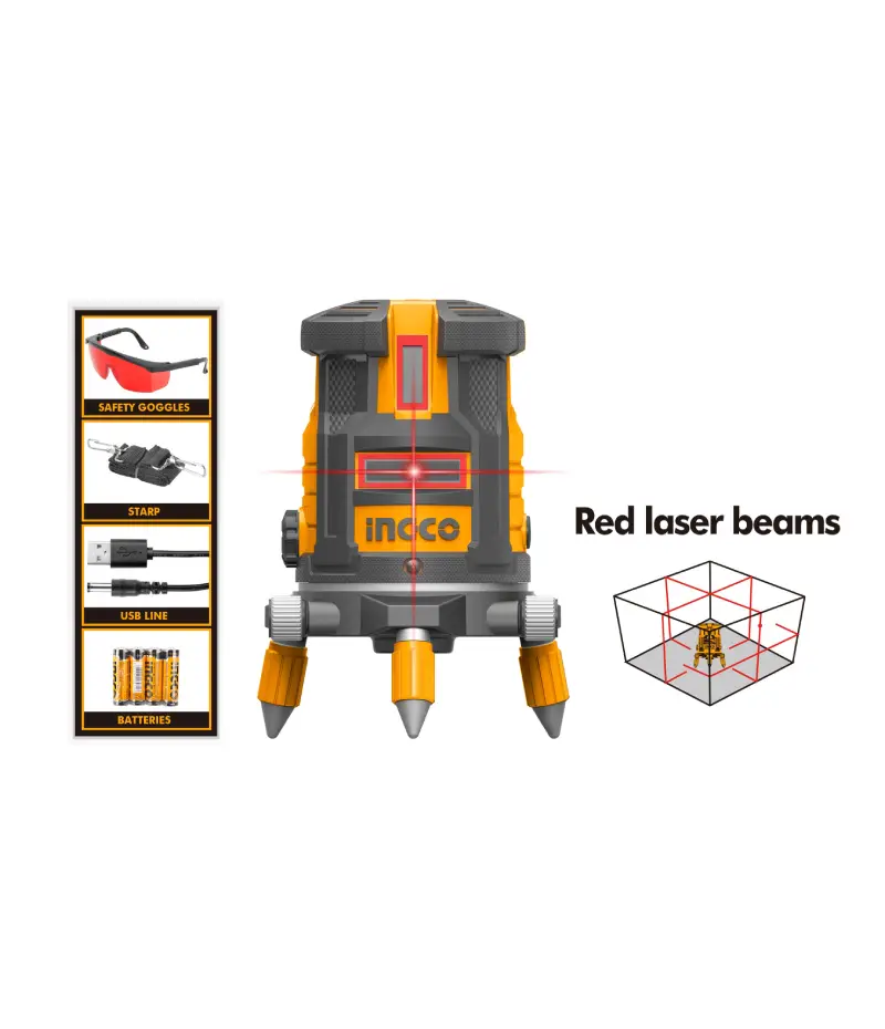 Ingco Self-leveling line  laser (Red laser beams) (HLL306505)