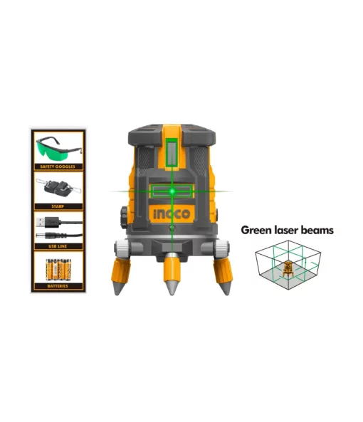 Ingco Self-leveling Line Laser(Green laser beams) (HLL305205)