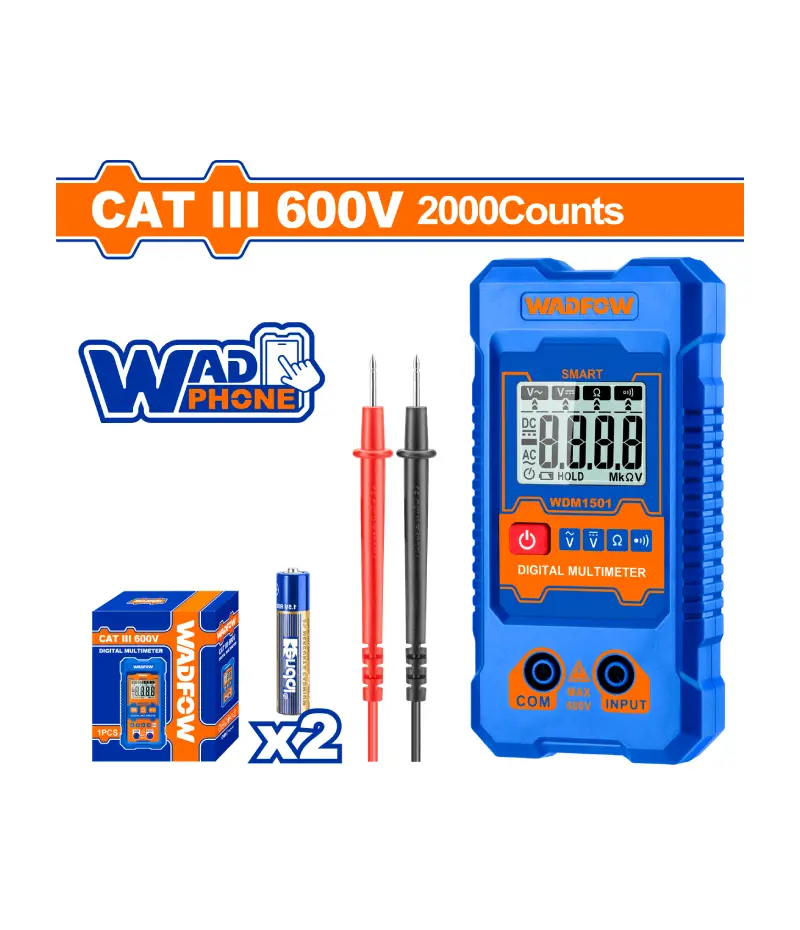 Wadfow 2000 Counts Digital Multimeter (WDM1501)