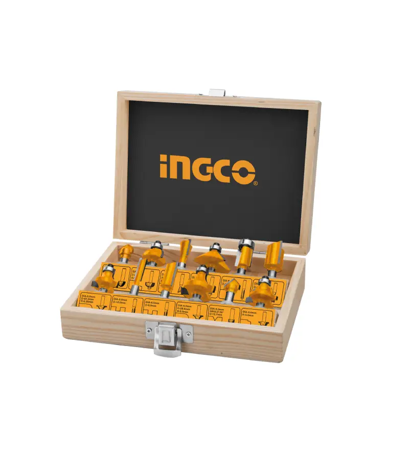 Ingco 12 Pcs Router Bits  Set (6mm) – AKRT1201
