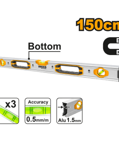 150cm Spirit Level with Powerful Magnets