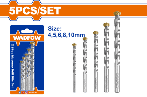 5-Piece Masonry Drill Bits Set