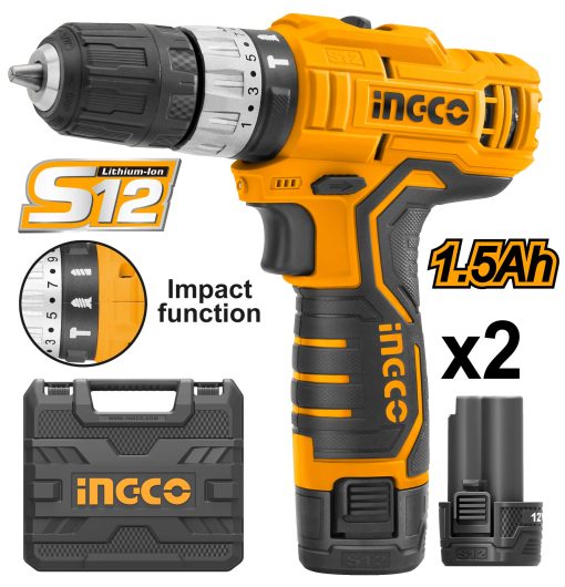 Ingco Lithium-Ion Cordless Impact Drill 12V (CIDLI12328)